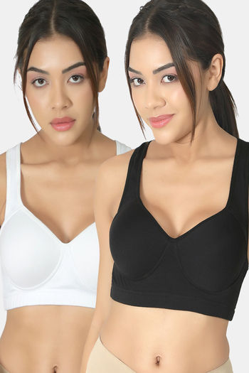 Buy Lady Lyka Padded Sports Bra (Pack of 2) - Multicolor
